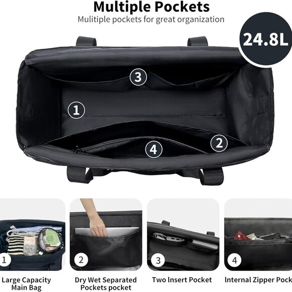 Tote Bag for Women with Laptop Compartment, Nurse Bags for Work, Large Work Bag - Picture 4 of 6